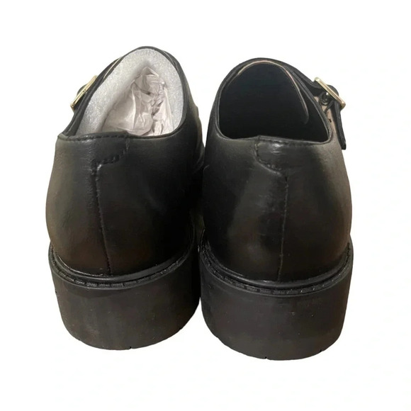 🖤 Seychelles “Catch Me” Buckle Lug Sole Loafers Black Women’s Size 7 🖤 - Picture 3 of 6